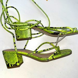 NWOB Steve Madden strappy snake print sandals with block heel 7 1/2